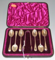 Lot 252 - A cased set of six late Victorian silver...