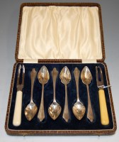Lot 257 - A cased set of six Mappin & Webb silver...