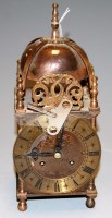 Lot 281 - A 17th century style brass cased lantern clock...