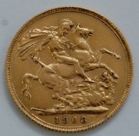 Lot 2101 - Great Britain, 1908 gold full sovereign,...