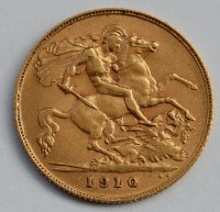 Lot 2133 - Great Britain, 1910 gold half sovereign,...
