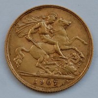 Lot 2135 - Great Britain, 1907 gold half sovereign,...