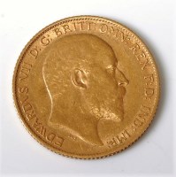 Lot 2193 - Great Britain, 1908 gold half sovereign,...
