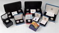Lot 2230 - Ten various cased silver proof one pound coins...