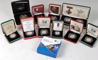 Lot 2275 - Eleven various cased silver proof coins, to...