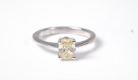 Lot 2509 - A 1.06ct GIA certified yellow diamond ring,...