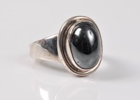Lot 2516 - A Georg Jensen silver and hematite ring, no....