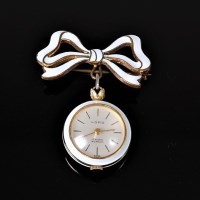 Lot 2552 - A lady's white enamel fob watch by 'Lord', the...
