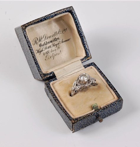 Lot 2558 - A single stone diamond ring, the round...