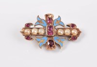 Lot 2599 - A late 19th/early 20th century ruby, pearl and...