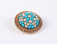 Lot 2600 - A late 19th century turquoise and split pearl...