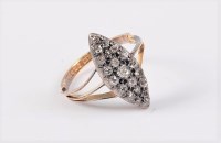 Lot 2606 - A 19th century 18ct diamond ring, the marquise...