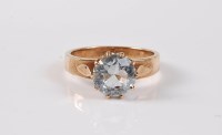 Lot 2608 - A topaz ring, the pale blue topaz approx....