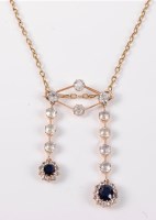 Lot 2639 - A sapphire negligee necklace, the oval blue...