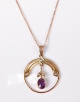 Lot 2648 - An Edwardian style amethyst and seed pearl...