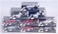 Lot 2640 - Nine various plastic cased Minichamps F1 1/43...