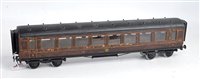 Lot 318 - Scratch/kit built wooden maroon LMS 1st class...