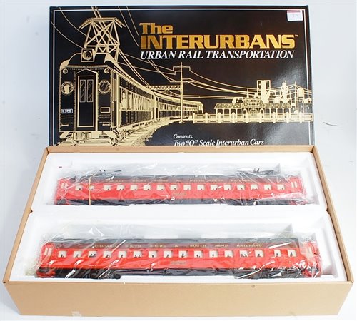 Lot 390 - K-Line 'Interurban' set, two cars, orange and...