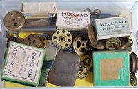 Lot 179 - Selection of early Meccano parts, boxes and...