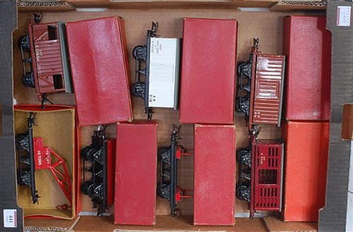 Lot 441 - Large tray of boxed Hornby post-war wagons...