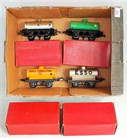 Lot 444 - Small tray containing 4 Hornby post war No. 1...