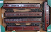 Lot 462 - Rake of 5 wooden possibly Milbro LMS panelled...