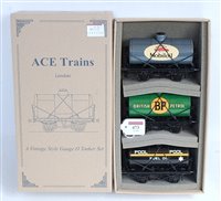 Lot 473 - ACE Trains ref set 8: 3x tank wagons 'BP...
