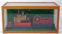 Lot 45 - Horizontal mill engine in sealed glass display...