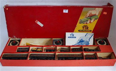 Lot 758 - A Trix Twin Railway long red set box...