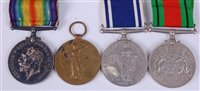 Lot 250 - A WW I British War and Victory duo, naming...