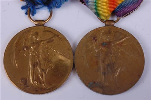 Lot 267 - Two WWI Victory medals, naming 46684. PTE. A....