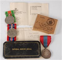 Lot 269 - An E.R. II Imperial Service Medal, naming MRS...
