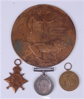 Lot 2 - A WW I Casualty group to include bronze...