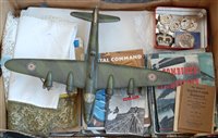 Lot 245 - A box of miscellaneous militaria to include a...