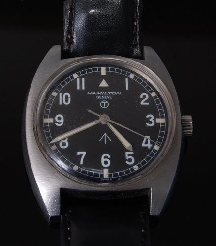 Lot 246 - A gentleman's Hamilton military issue steel...