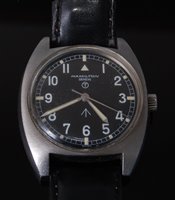 Lot 246 - A gentleman's Hamilton military issue steel...