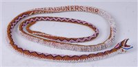 Lot 120 - A WW I Turkish Prisoner of War beadwork snake...