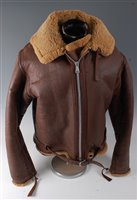 Lot 7 - A WW II R.A.F. Irvin flying jacket, in brown...