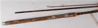 Lot 456 - An unmarked 3 piece split cane fly rod.