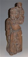 Lot 4 - A large carved oak figure of St Christopher in...