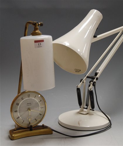 Lot 13 - A modern white painted anglepoise desk lamp;...