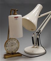 Lot 13 - A modern white painted anglepoise desk lamp;...