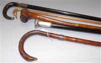 Lot 106 - A Victorian walking stick, having ebony shaft...