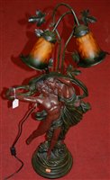 Lot 98 - A large Art Nouveau style figural table lamp,...