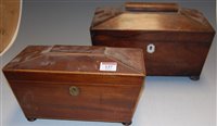Lot 137 - An early Victorian rosewood tea caddy, of...