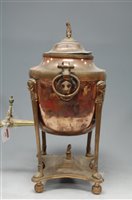 Lot 150 - An Egyptian Revival style copper samovar, h.44cm