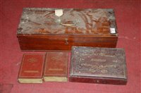 Lot 169 - A 19th century mahogany box; a leather clad...
