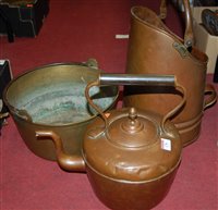 Lot 176 - A small collection of copperware, to include...