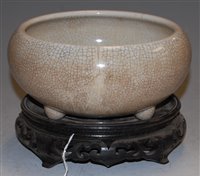 Lot 210 - A Chinese crackle glaze table bowl, of squat...
