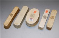 Lot 211 - A collection of six Victorian ivory backed...